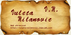 Vuleta Milanović vizit kartica